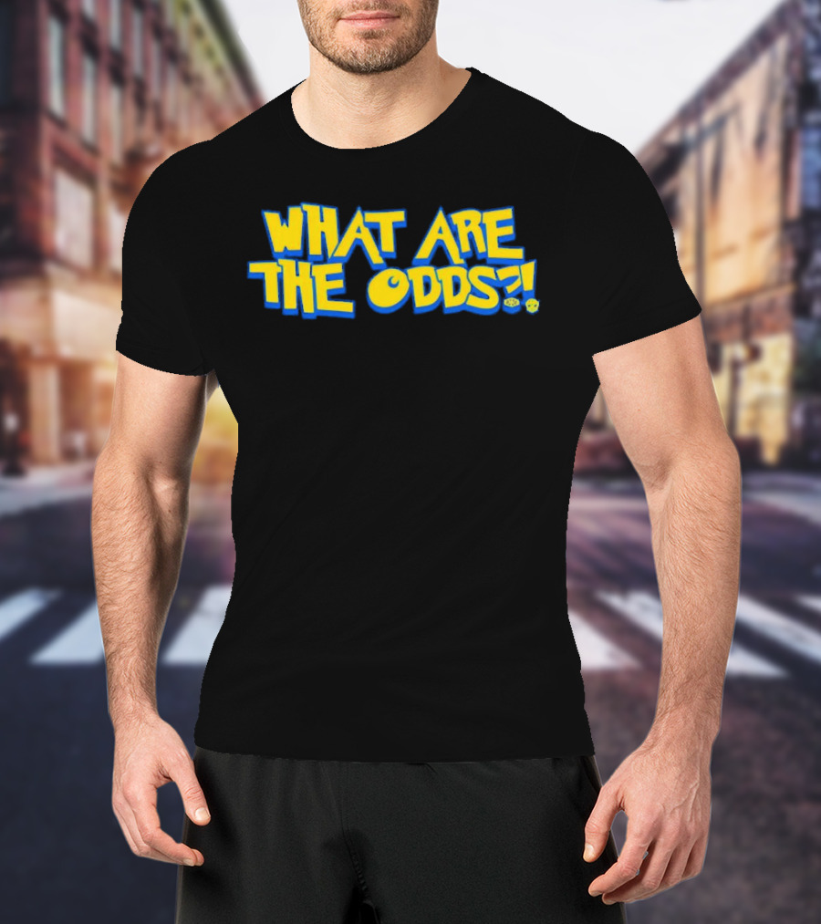 What Are The Odds Dice Playful Yellow Blue Typography T-Shirt