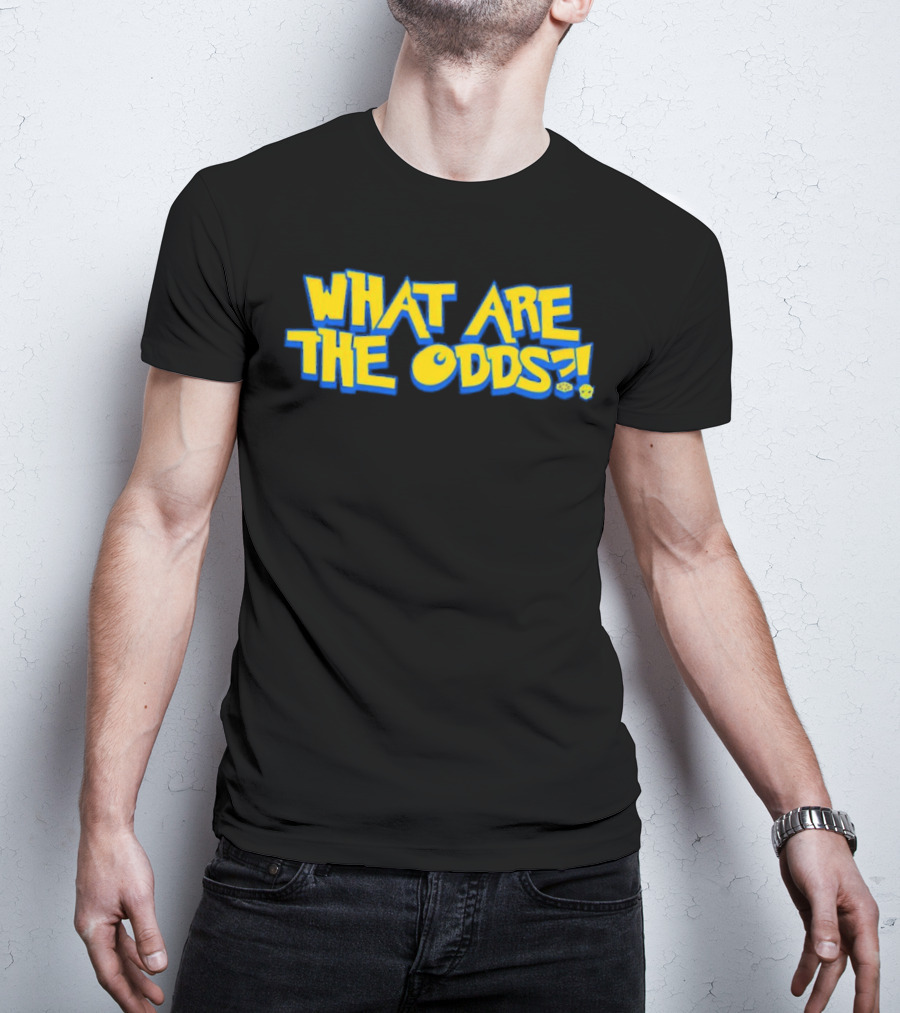 What Are The Odds Dice Playful Yellow Blue Typography T-Shirt