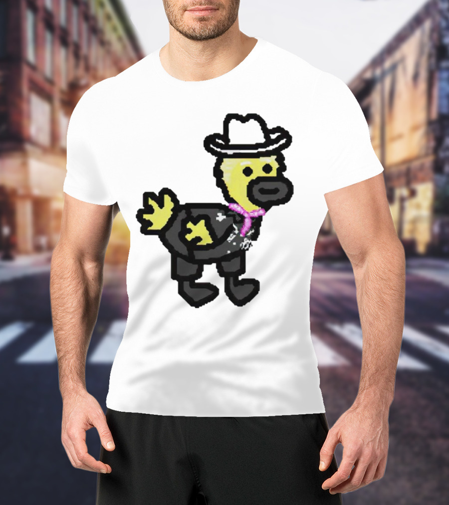 Ken Gosling Pixel Art Cowboy Duck With Hat And Scarf T-Shirt