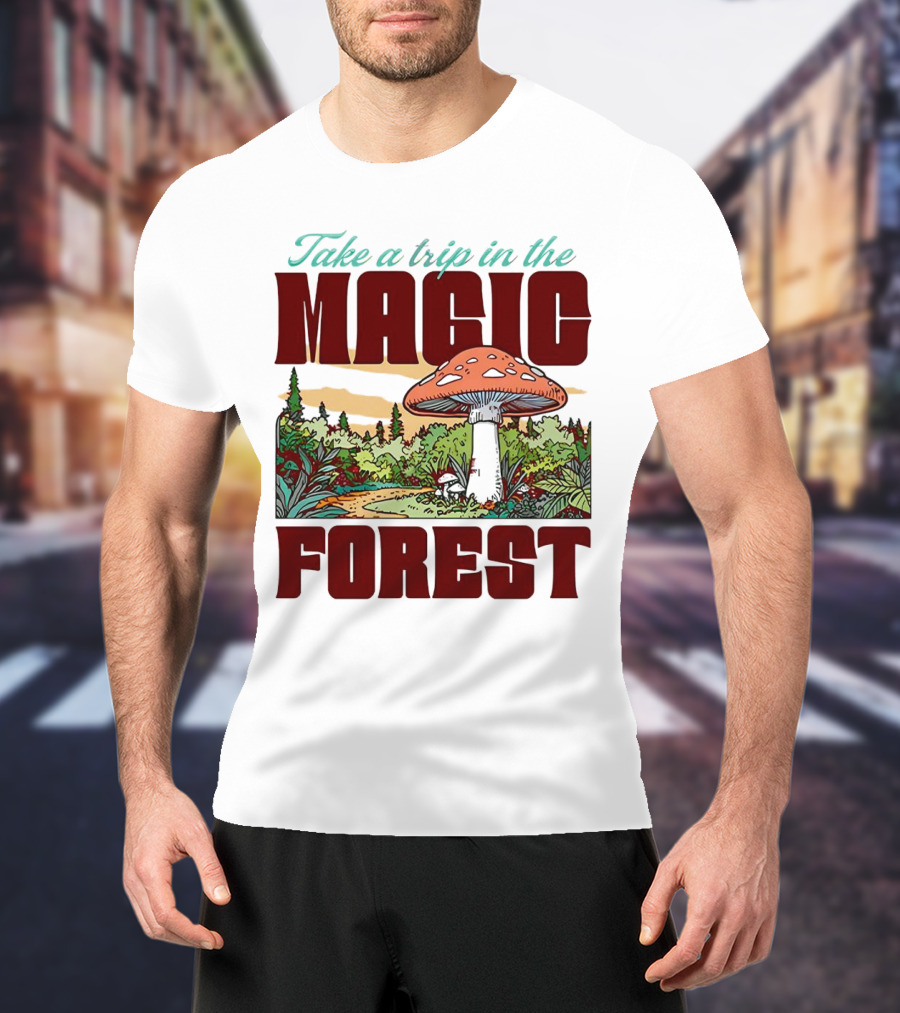 Take A Trip In The Magic Forest With Enchanted Mushroom Pathway T-Shirt