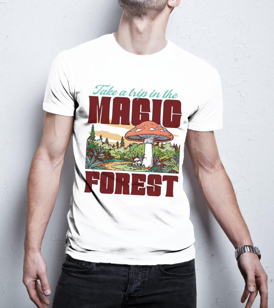 Take A Trip In The Magic Forest With Enchanted Mushroom Pathway T-Shirt