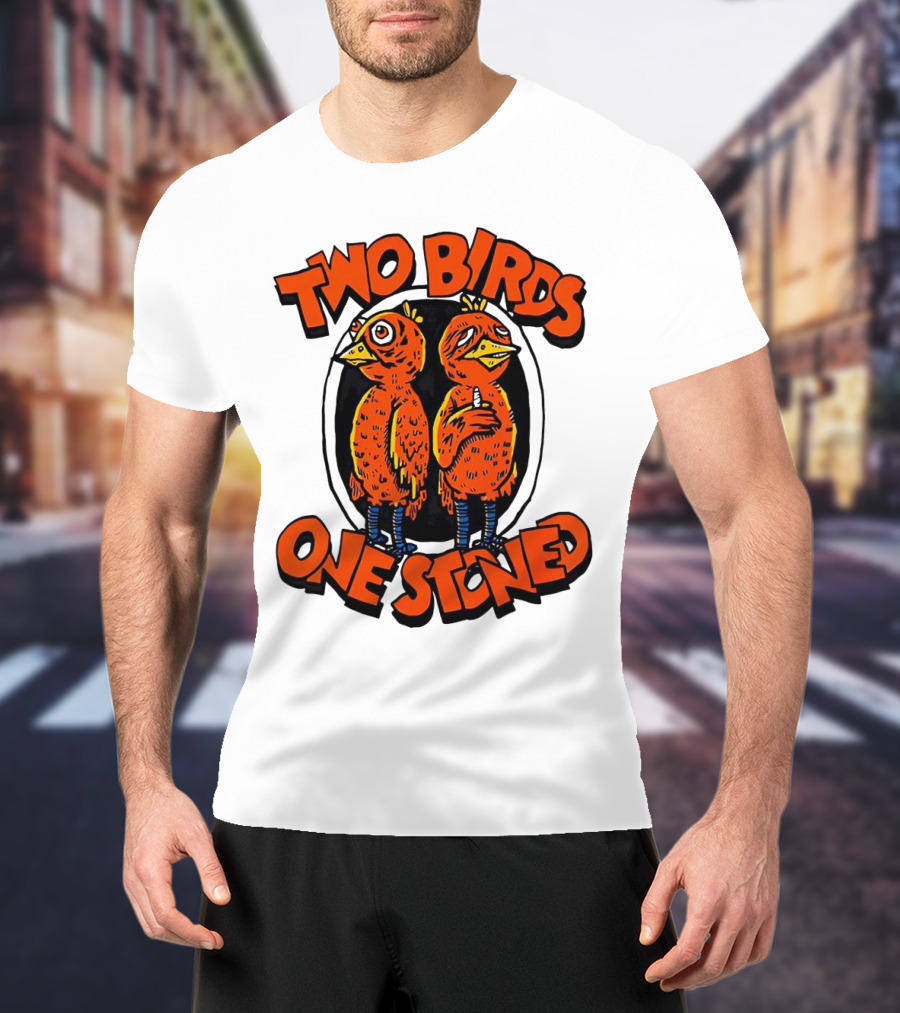 Two Birds One Stoned Psychedelic Chickens T-Shirt