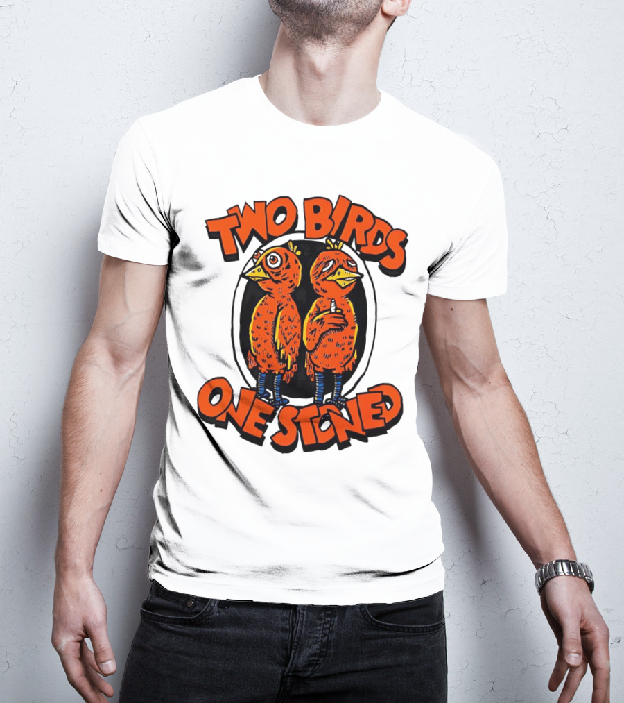 Two Birds One Stoned Psychedelic Chickens T-Shirt