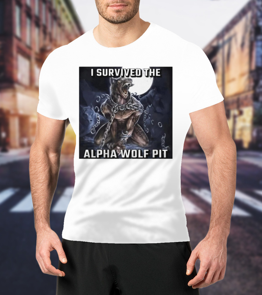 Survived The Alpha Wolf Pit Under Full Moon Chains T-Shirt