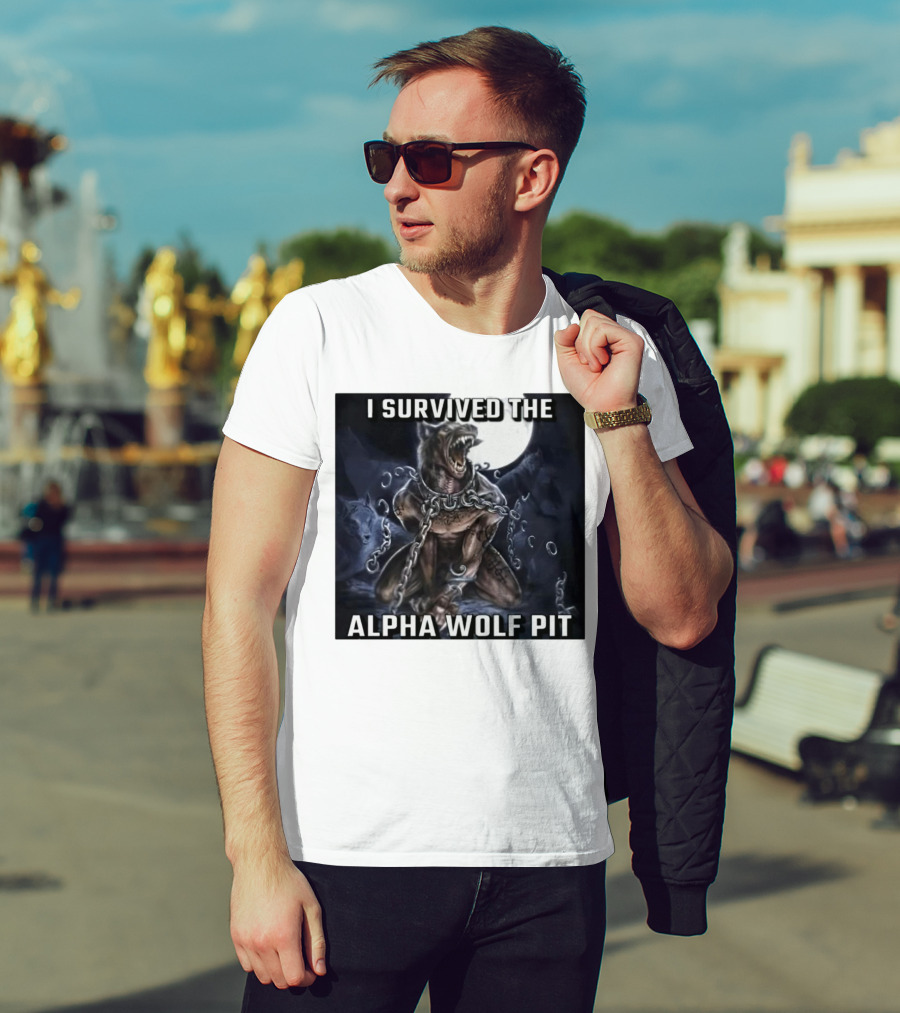 Survived The Alpha Wolf Pit Under Full Moon Chains T-Shirt
