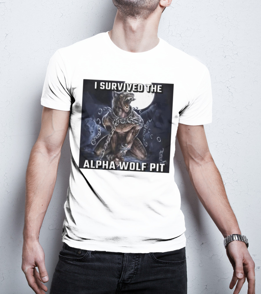 Survived The Alpha Wolf Pit Under Full Moon Chains T-Shirt