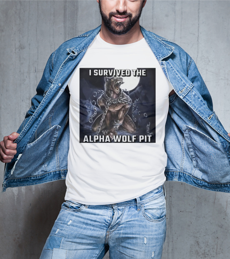 Survived The Alpha Wolf Pit Under Full Moon Chains T-Shirt