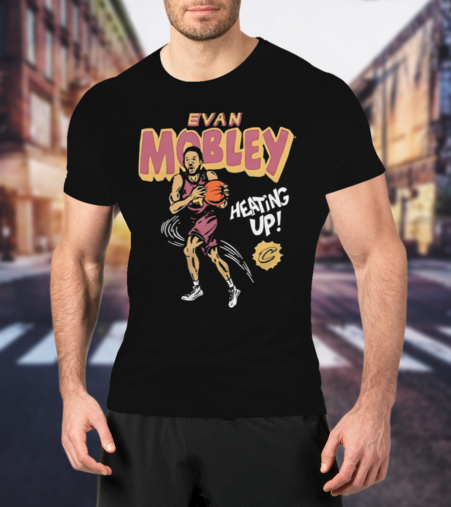 Evan Mobley Heating Up Cleveland Cavaliers Cartoon Basketball Player T-Shirt