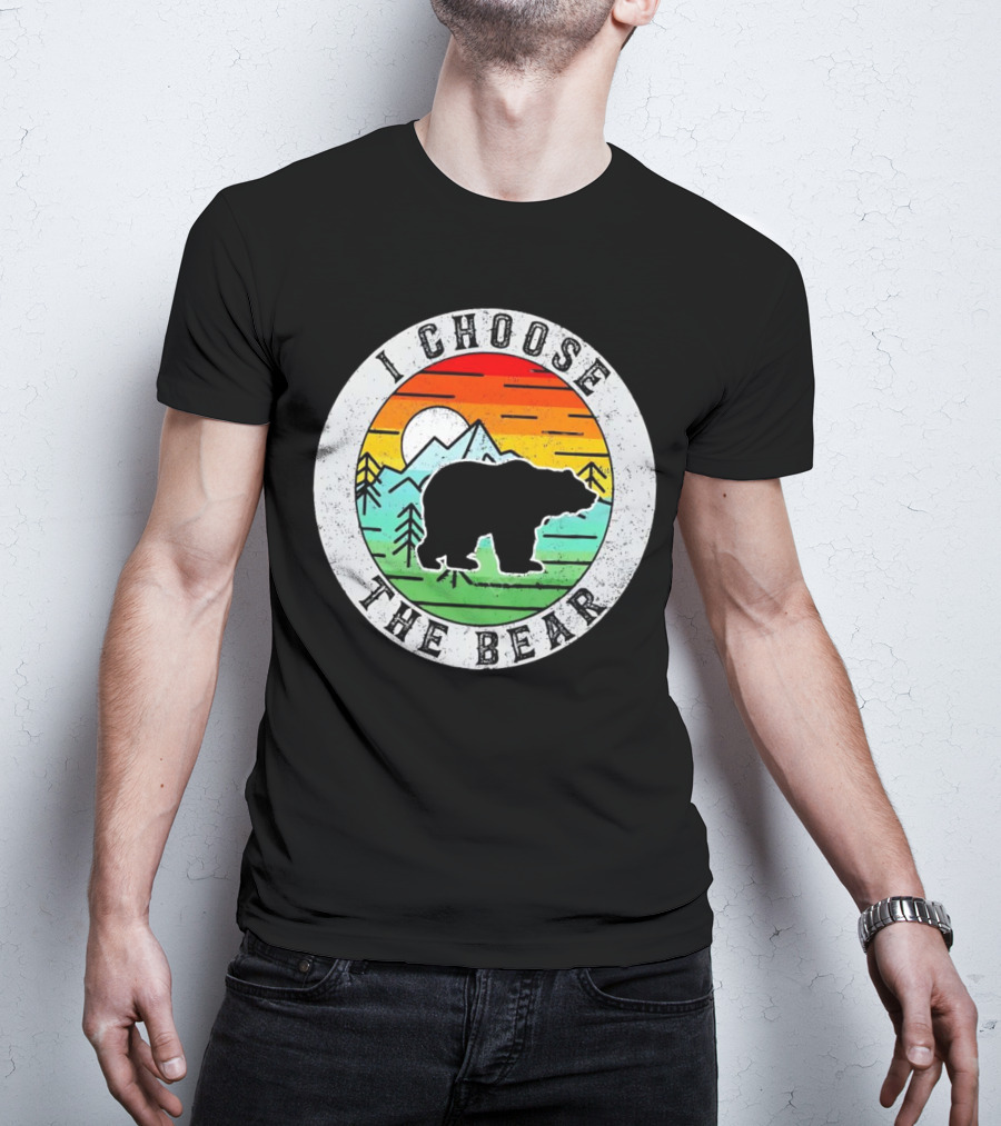 I Choose The Bear Vintage Sunset Mountains T-Shirt