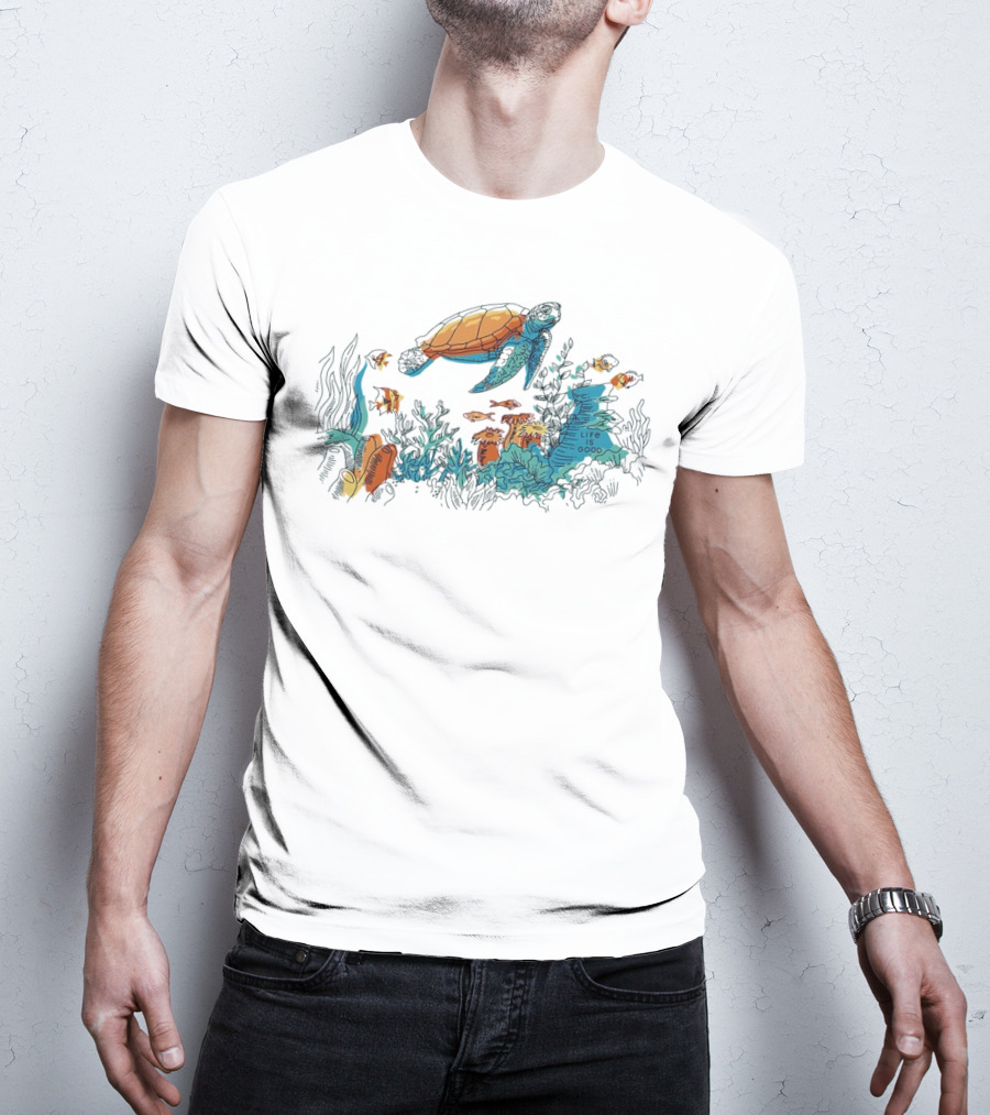 Life Is Good Turtle Oceanscape Boxy Crusher T-Shirt