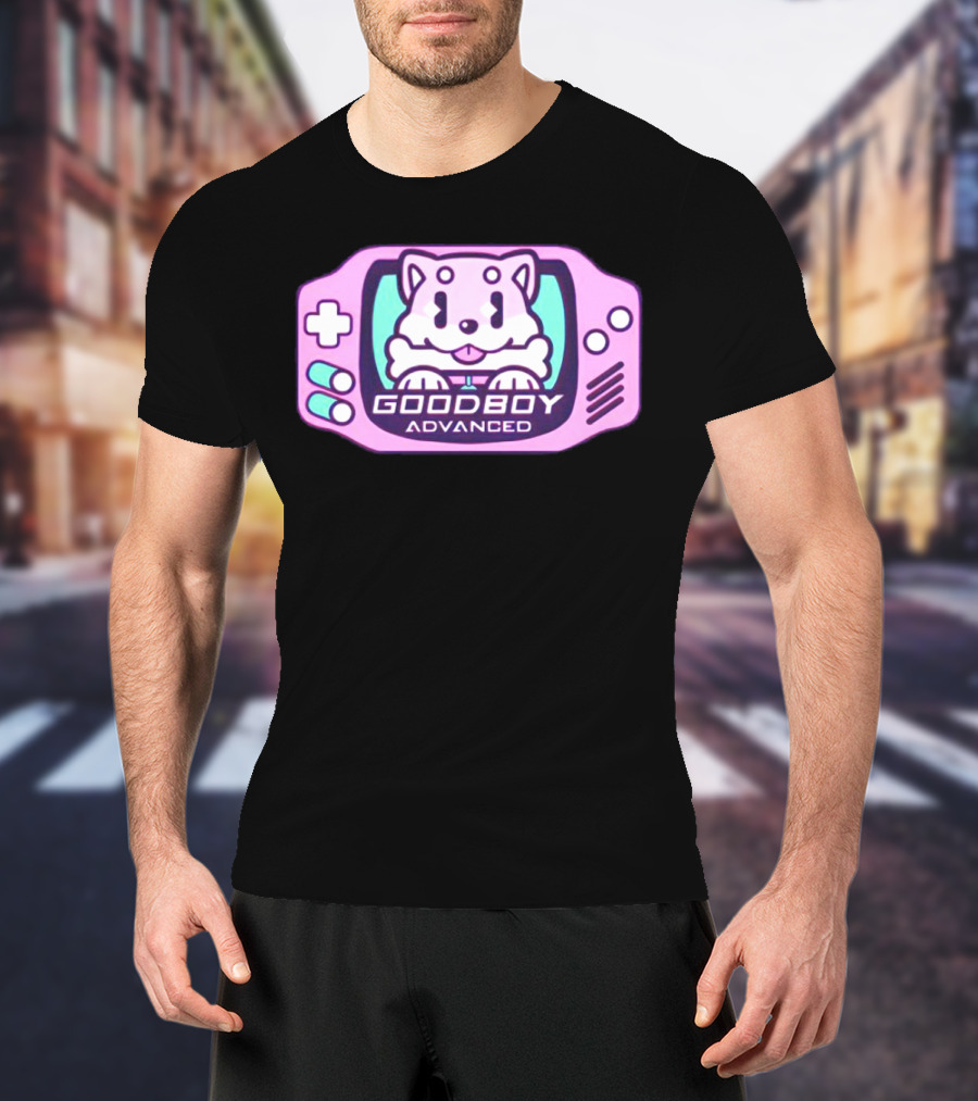 Goodboy Advanced Pastel Gaming Handheld Console Dog Character T-Shirt