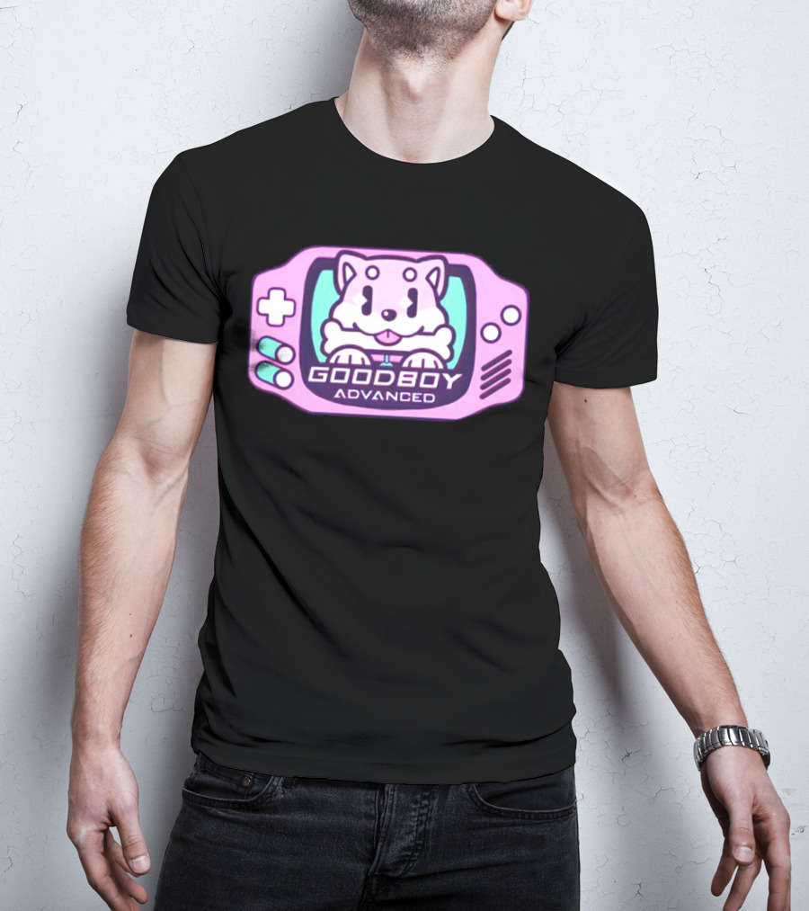 Goodboy Advanced Pastel Gaming Handheld Console Dog Character T-Shirt