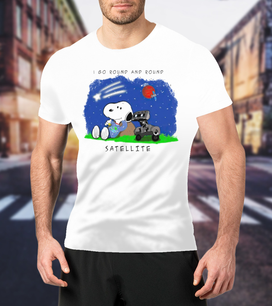 Snoopy I Go Round And Round Satellite Space Adventure T-Shirt