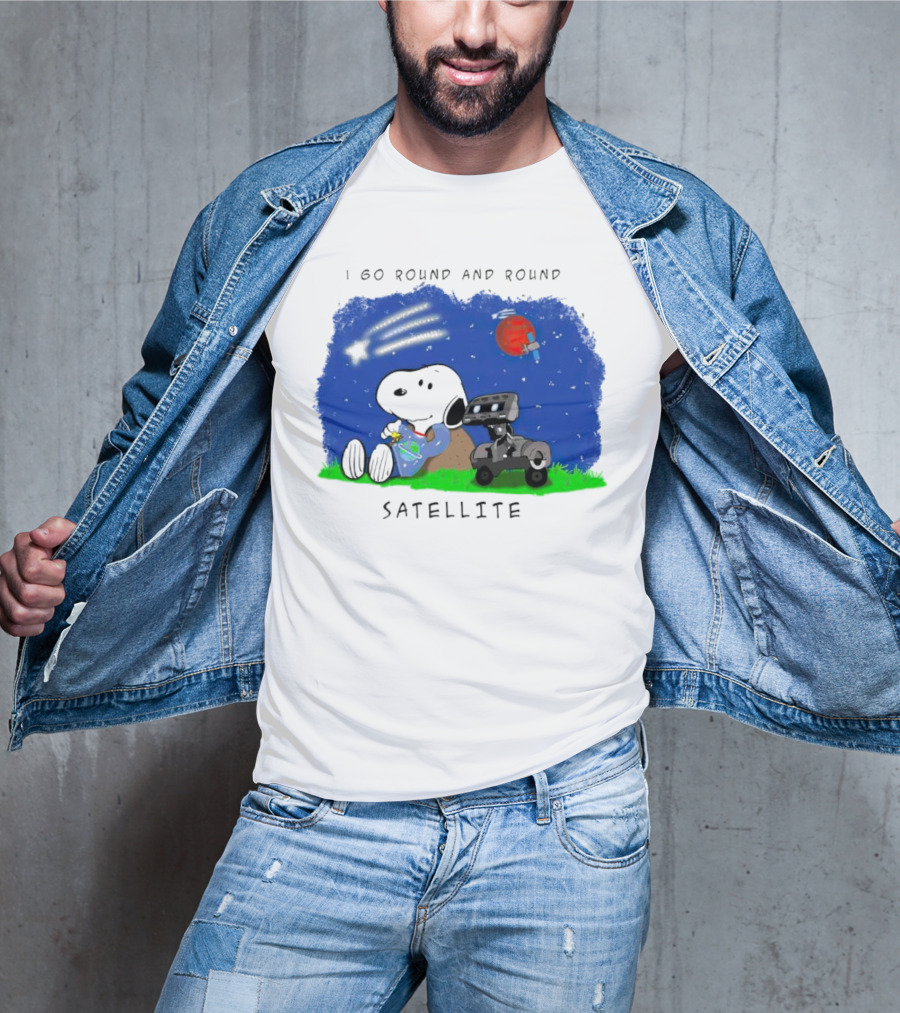 Snoopy I Go Round And Round Satellite Space Adventure T-Shirt