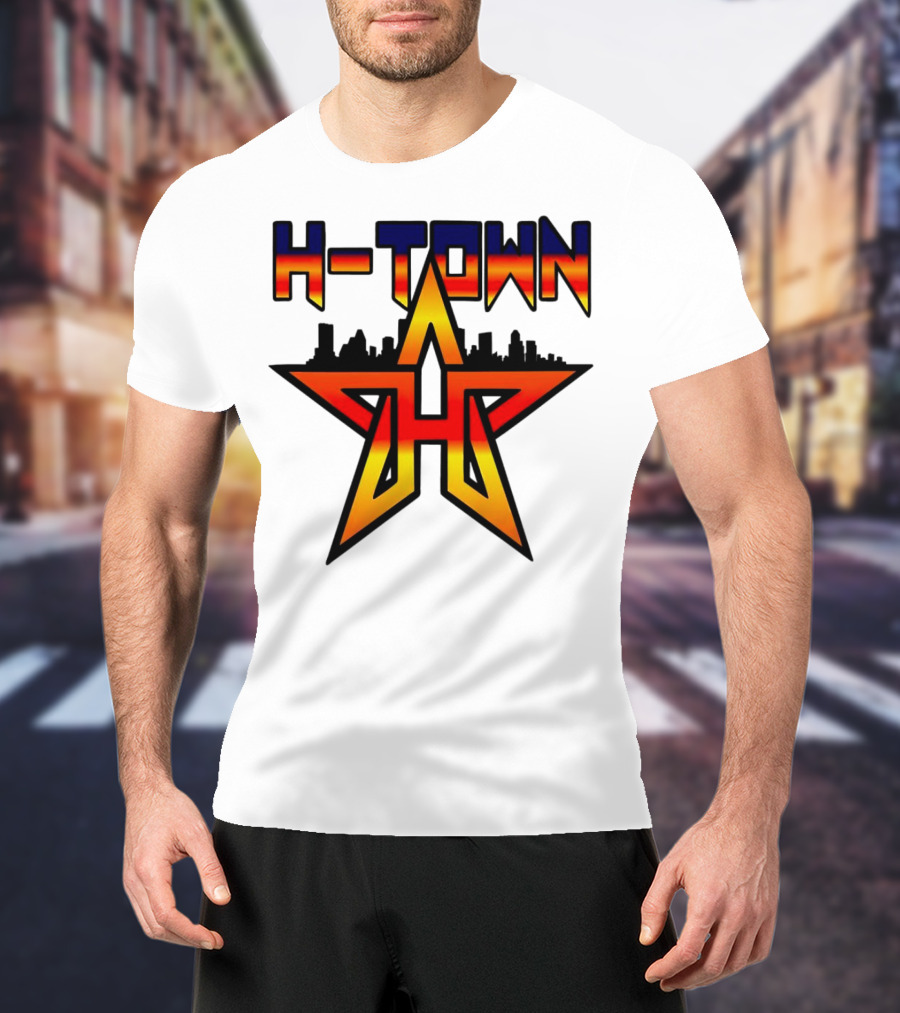 H-Town Skyline Star Houston Astros Baseball T-Shirt
