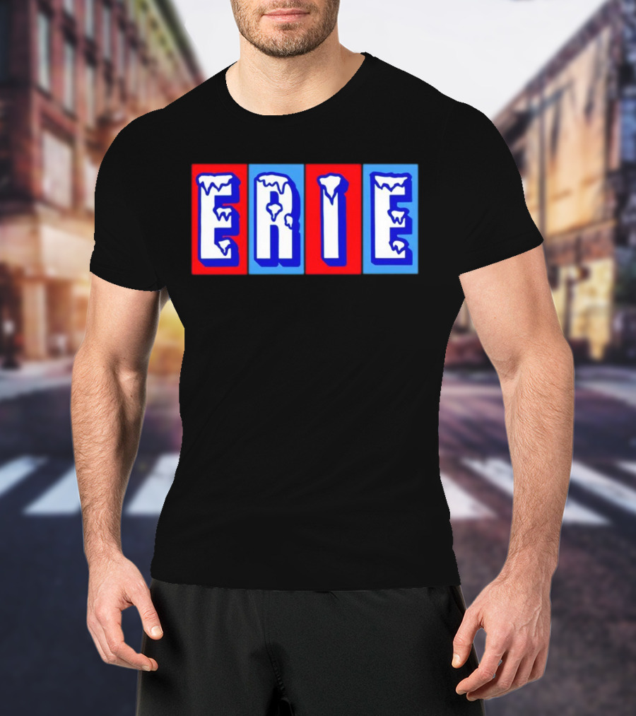 ERIE Ice Block Letters T-Shirt