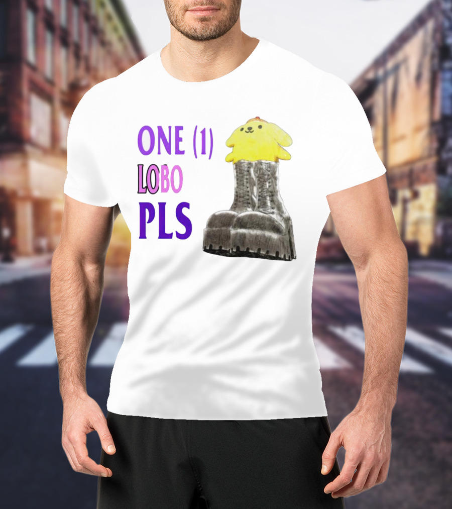 ONE (1) LOBO PLS Yellow Character Black Boots T-Shirt