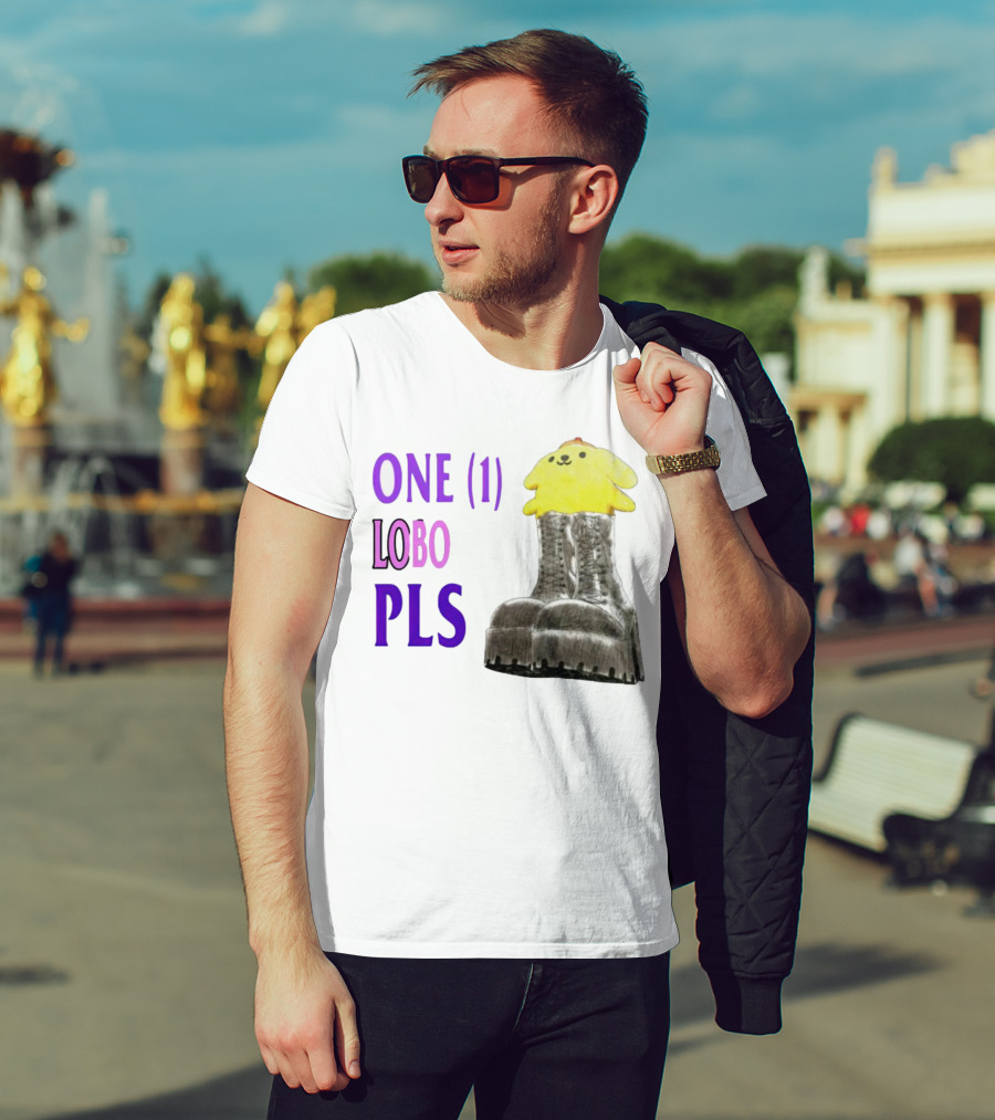 ONE (1) LOBO PLS Yellow Character Black Boots T-Shirt