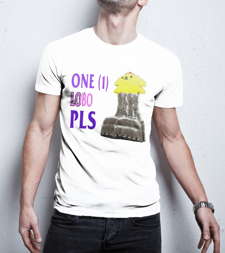 ONE (1) LOBO PLS Yellow Character Black Boots T-Shirt