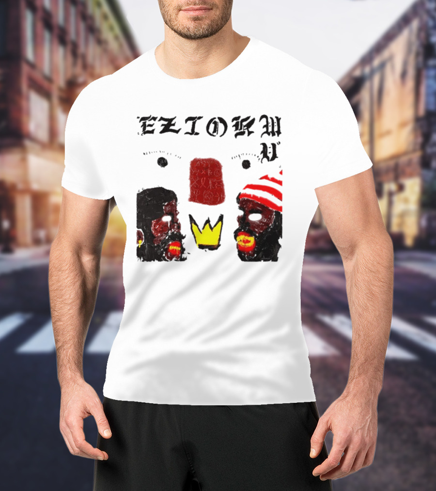 Eziokwu Mixtape Album Crowned Faces With Red Beanie And Glowing Accents T-Shirt