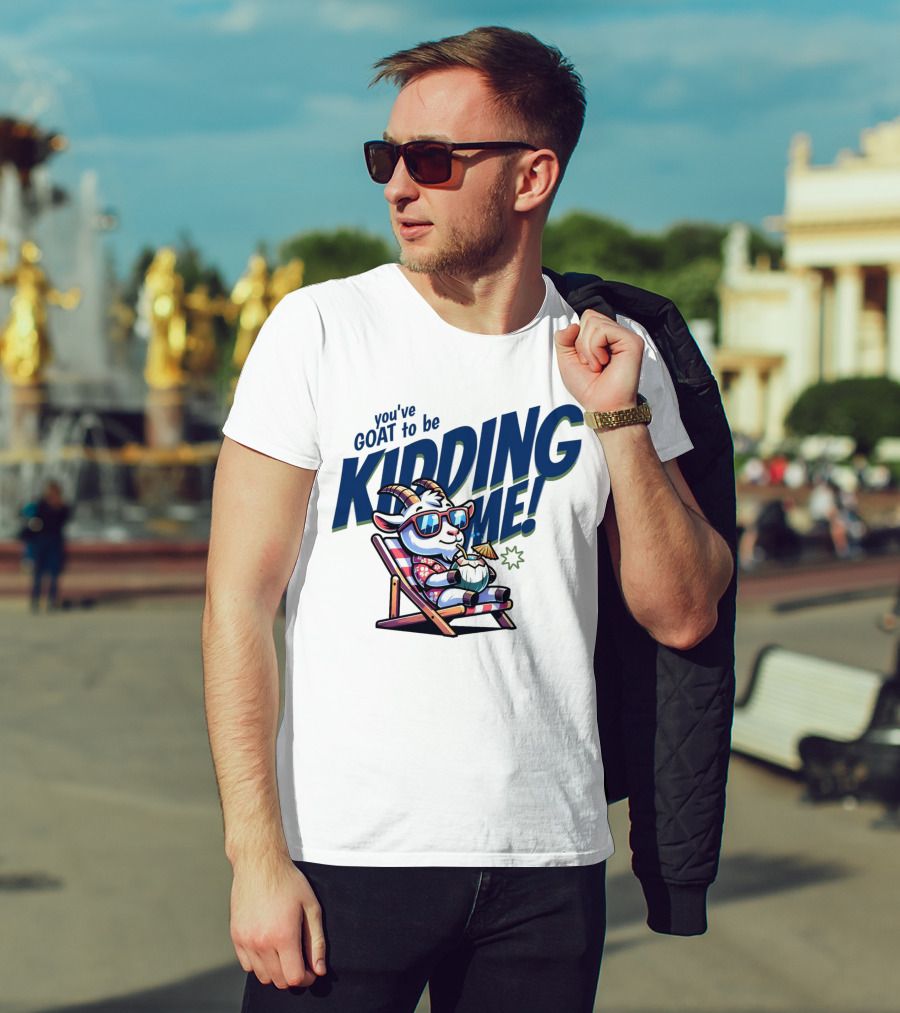 You've GOAT To Be KIDDING ME Tropical Beach Goat Relaxing In Sunglasses T-Shirt