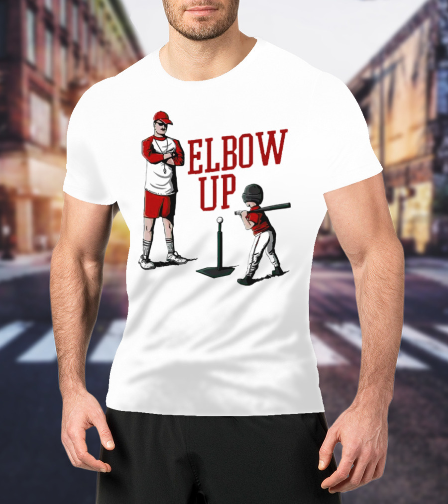 Elbow Up Baseball Coach Batting Stance T-Shirt
