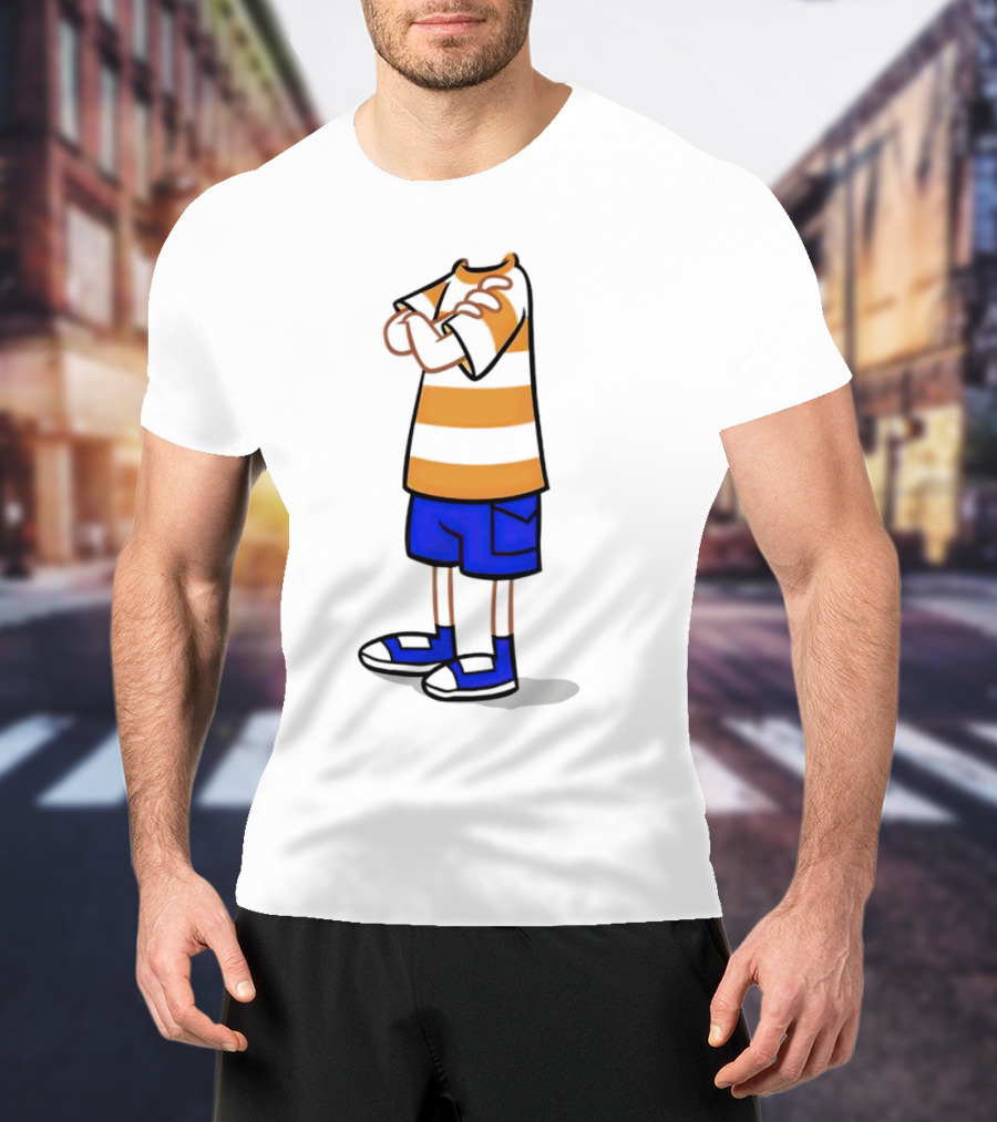 Phineas Ferb Cartoon Style Stun Body Outfit Blue Shorts T-Shirt