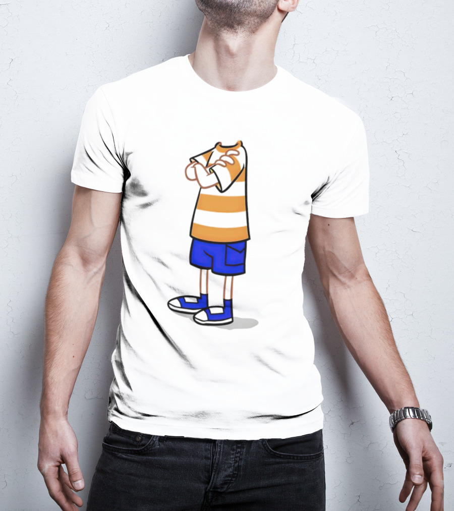 Phineas Ferb Cartoon Style Stun Body Outfit Blue Shorts T-Shirt