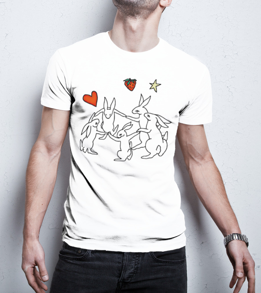 Witch Shit Bunny Circle With Heart Star And Strawberry T-Shirt