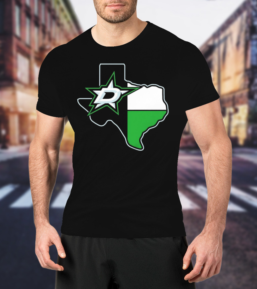 Dallas Stars NHL Texas Outline And Emblem T-Shirt