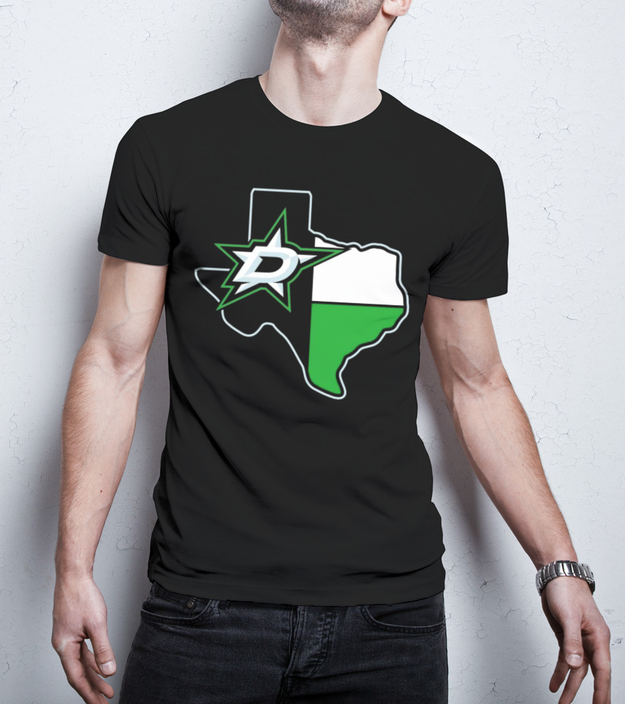 Dallas Stars NHL Texas Outline And Emblem T-Shirt
