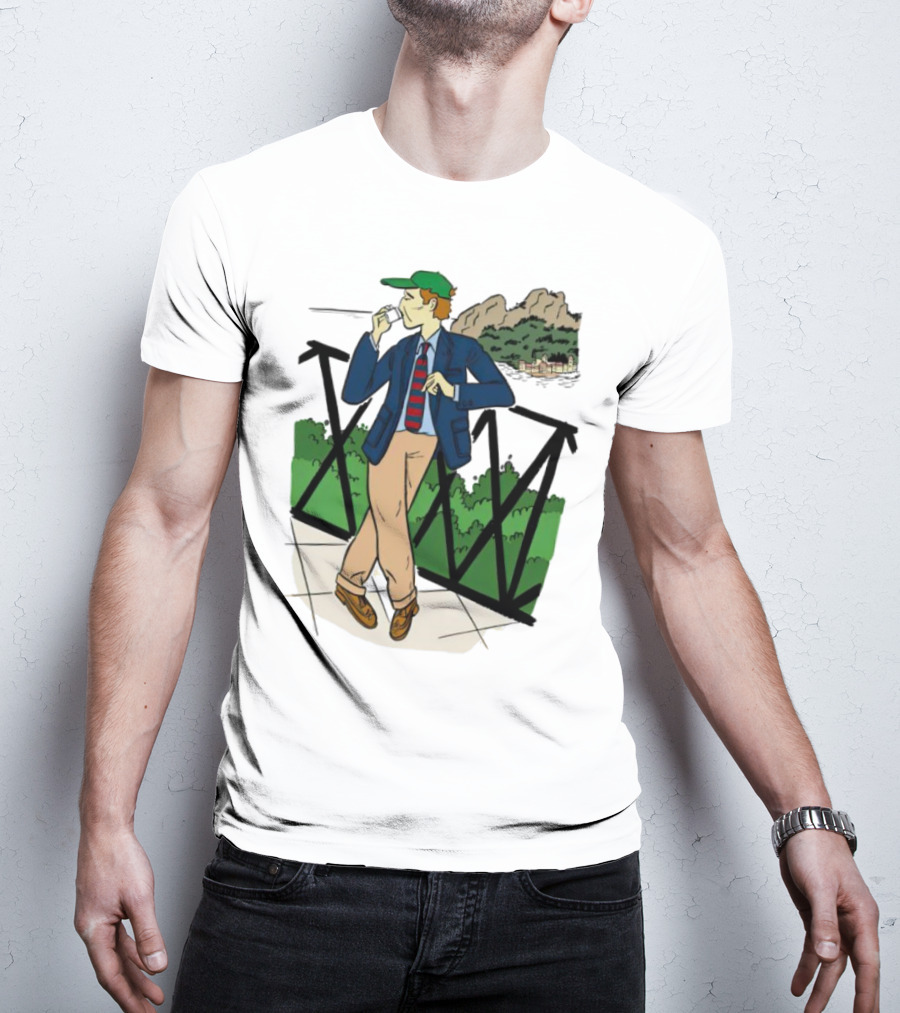 Dick Carroll Roy Rober’s Green Cap And Cityscape Pipe Smoker T-Shirt