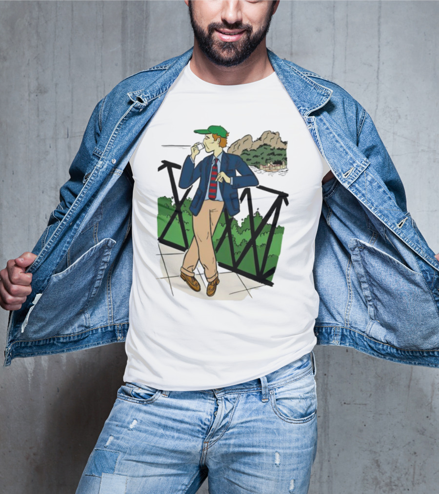 Dick Carroll Roy Rober’s Green Cap And Cityscape Pipe Smoker T-Shirt