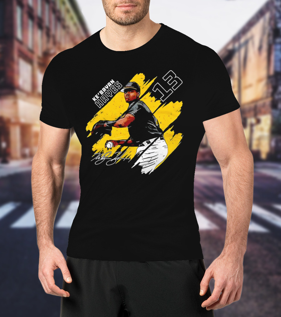 Ke’Bryan Hayes Pittsburgh Pirates Baseball 13 Signature Cartoon T-Shirt