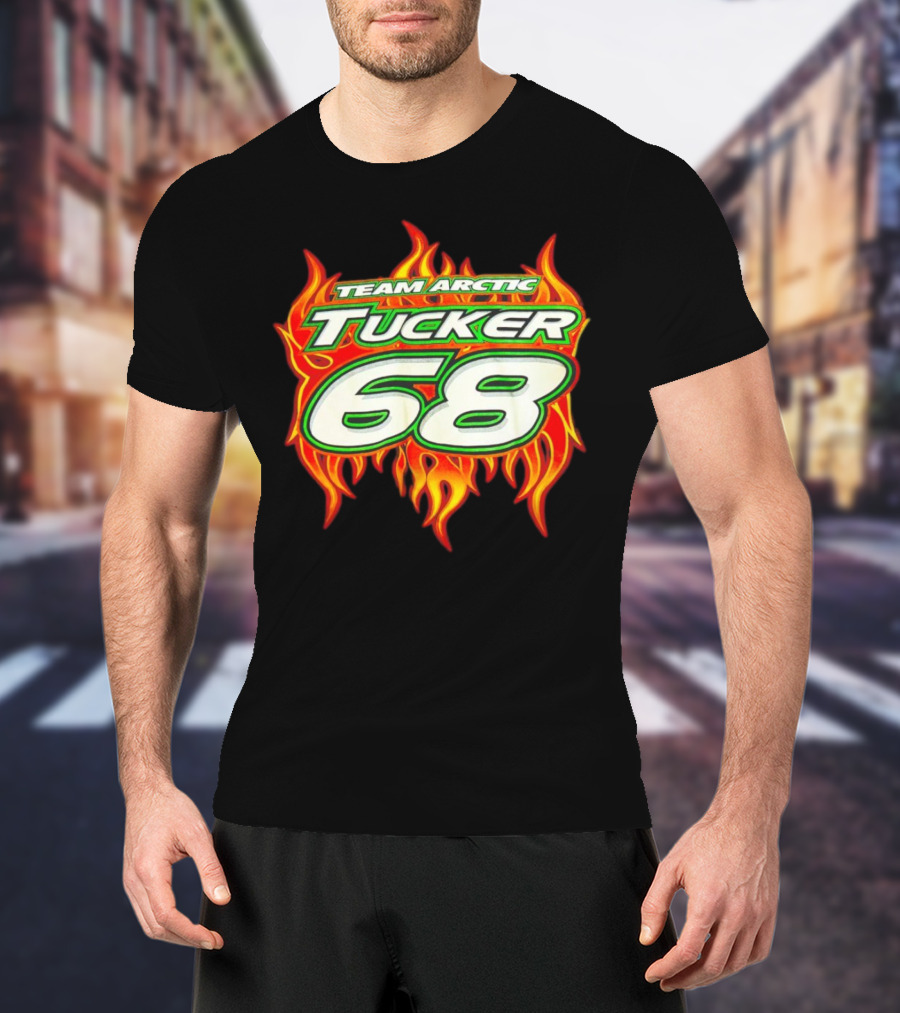 Team Arctic Tucker 68 Fire Flames Racing Motif T-Shirt