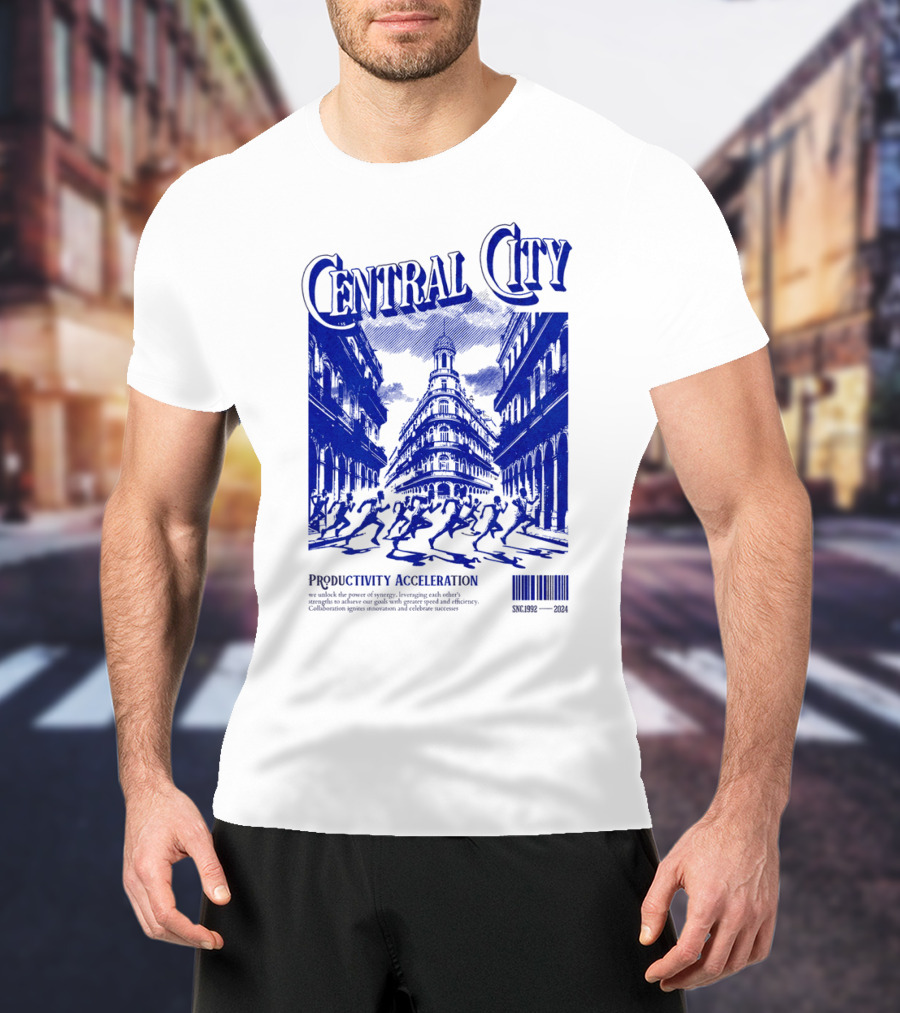 CENTRAL CITY PRODUCTIVITY ACCELERATION CROWDED STREETSCAPE T-Shirt