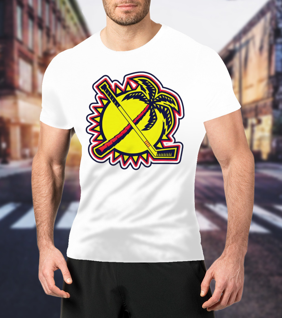 Florida Panthers Sun Coconut Tree Hockey Stick Palm T-Shirt