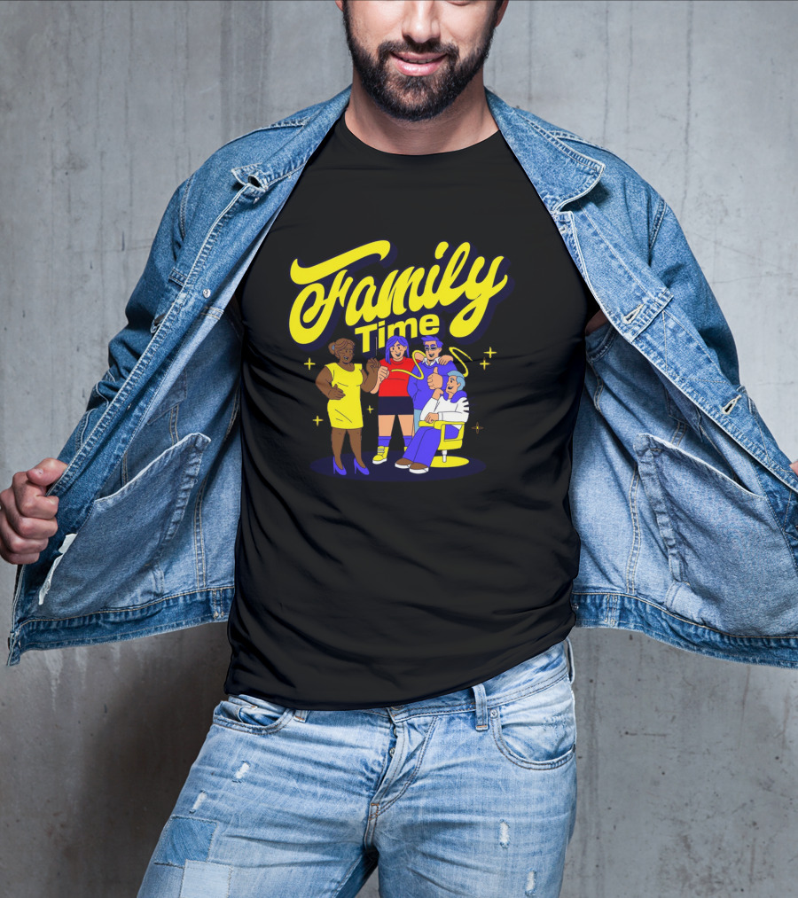 Family Time Lively Group Hug Together T-Shirt