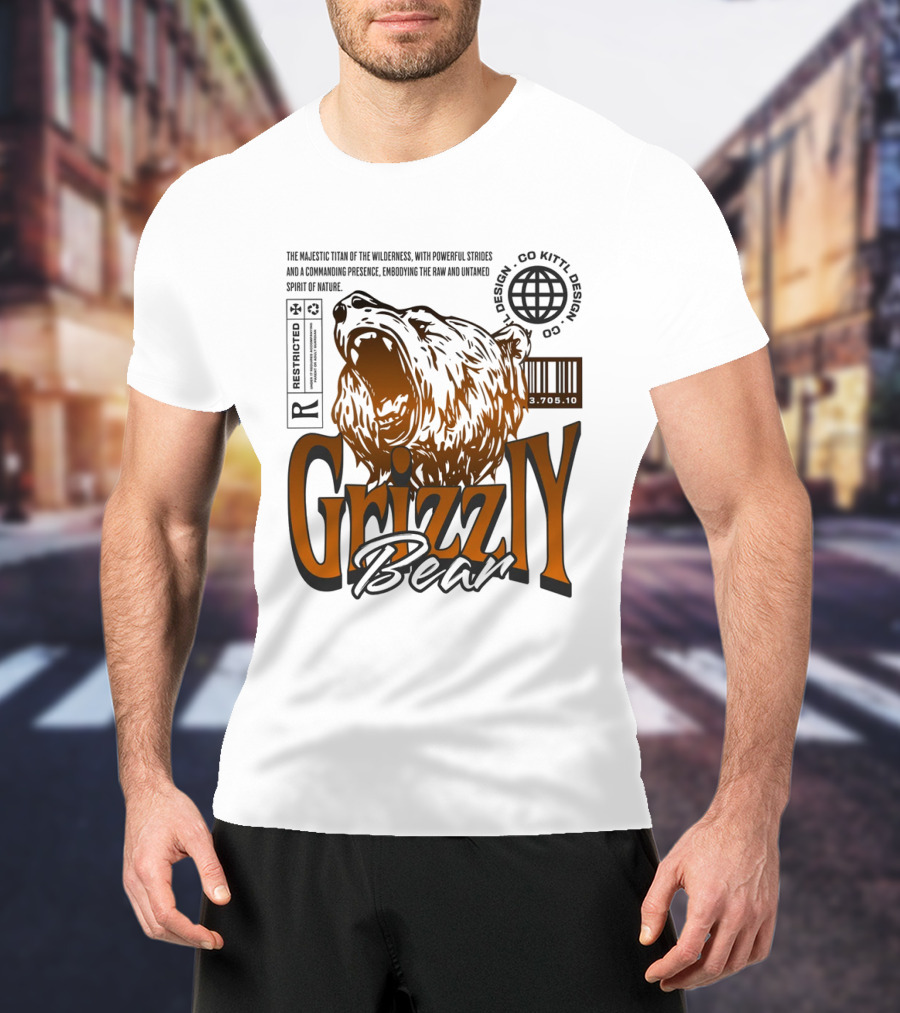 Grizzly The Majestic Titan Of The Wilderness Untamed Spirit T-Shirt