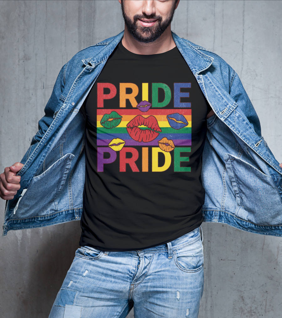 Pride Kisses Rainbow Lips Pride T-Shirt