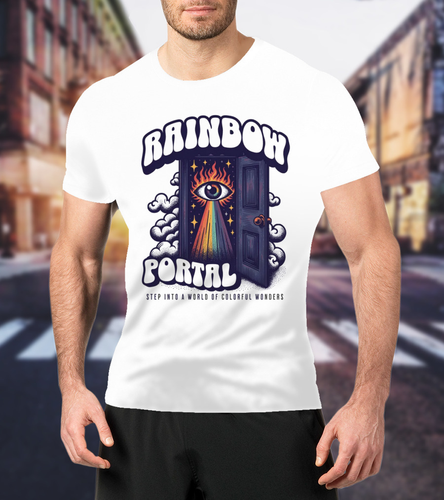 Rainbow Portal Step Into A World Of Colorful Wonders T-Shirt