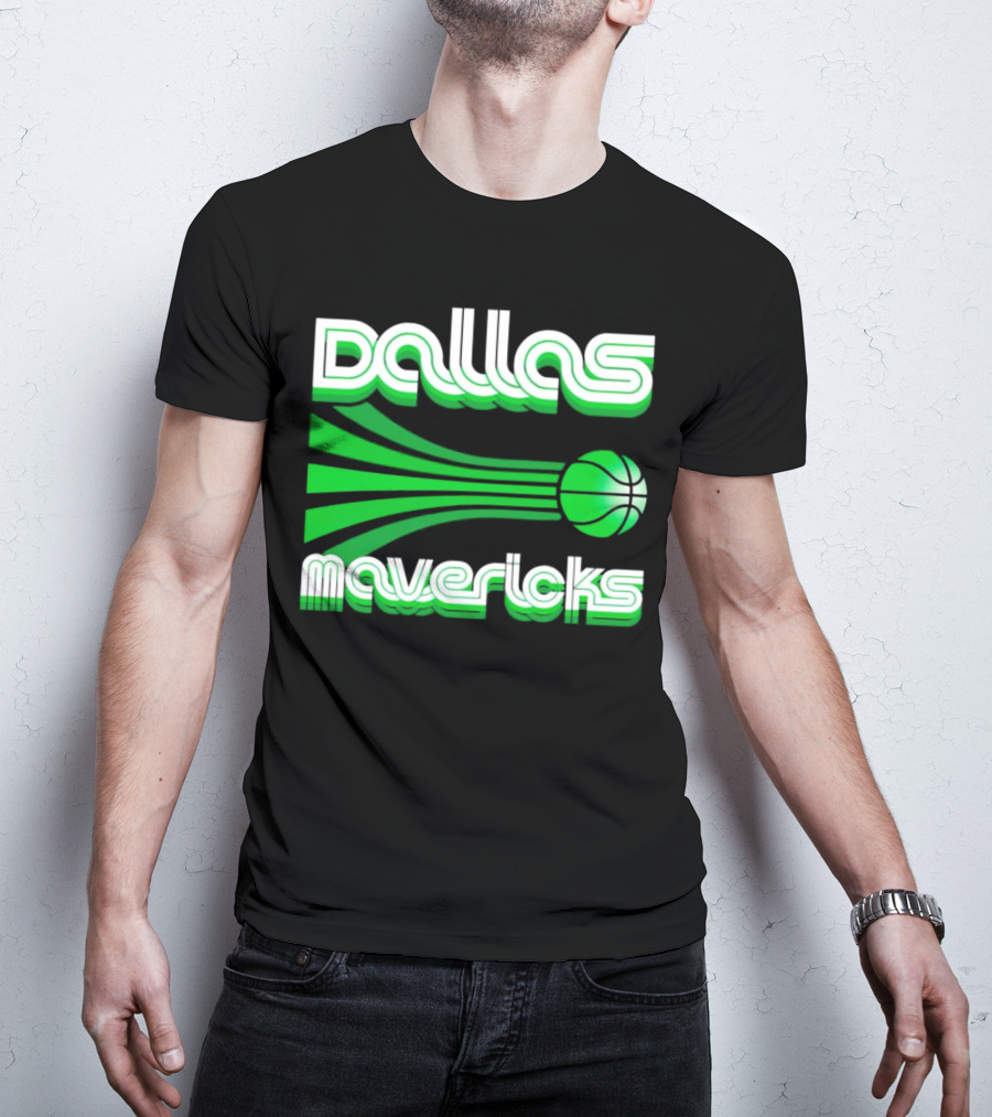 Dallas Mavericks Retro Green Basketball T-Shirt