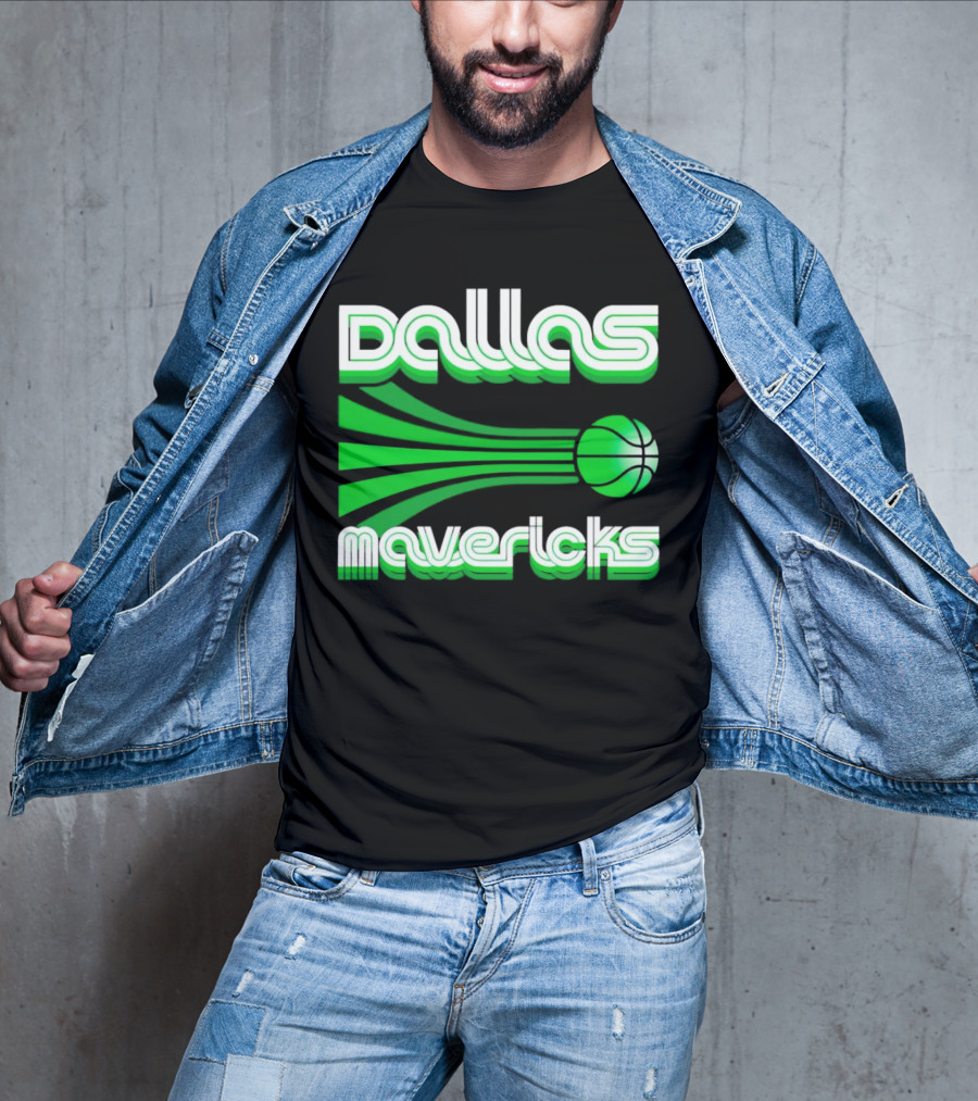 Dallas Mavericks Retro Green Basketball T-Shirt