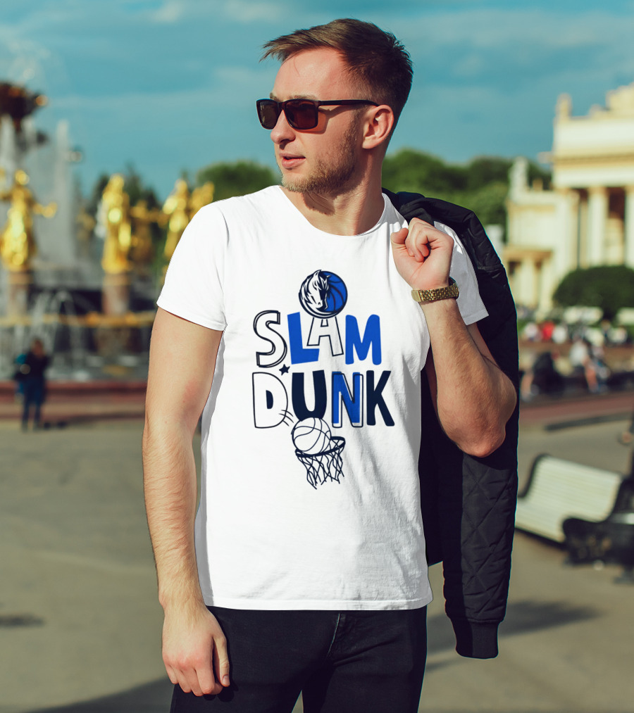 Dallas Mavericks NBA Slam Dunk Basketball T-Shirt