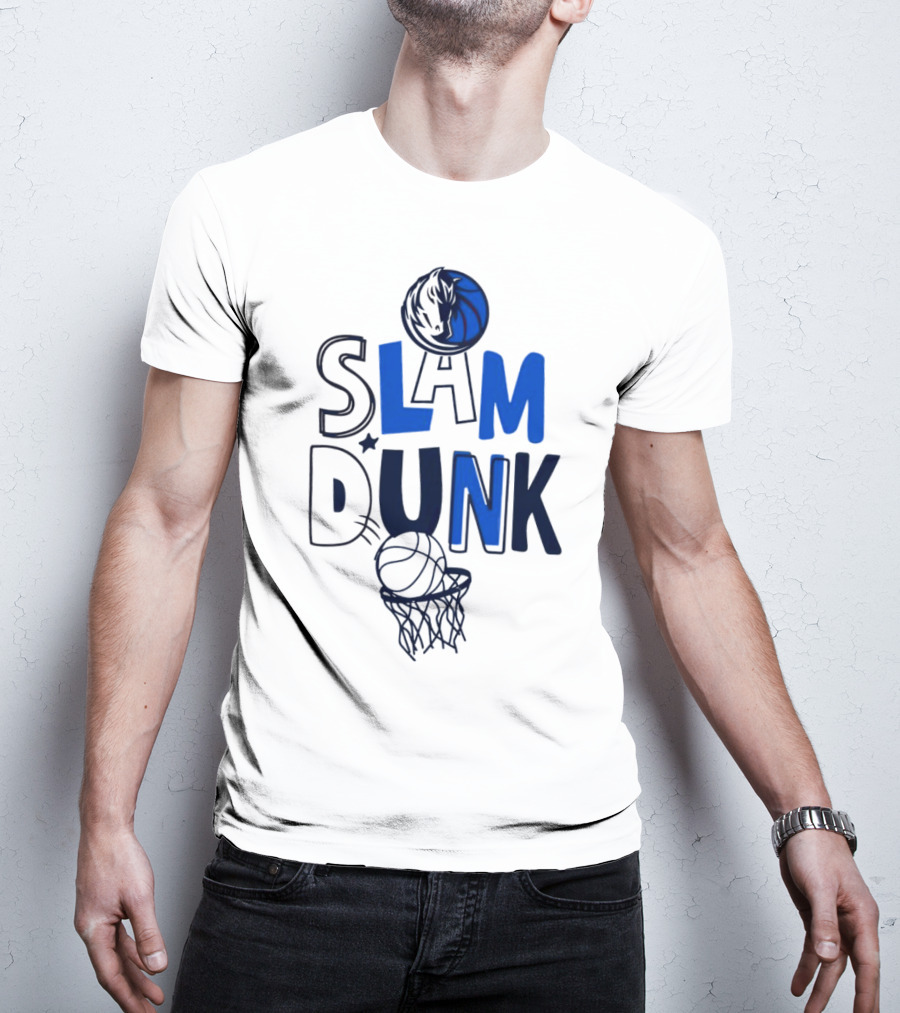 Dallas Mavericks NBA Slam Dunk Basketball T-Shirt