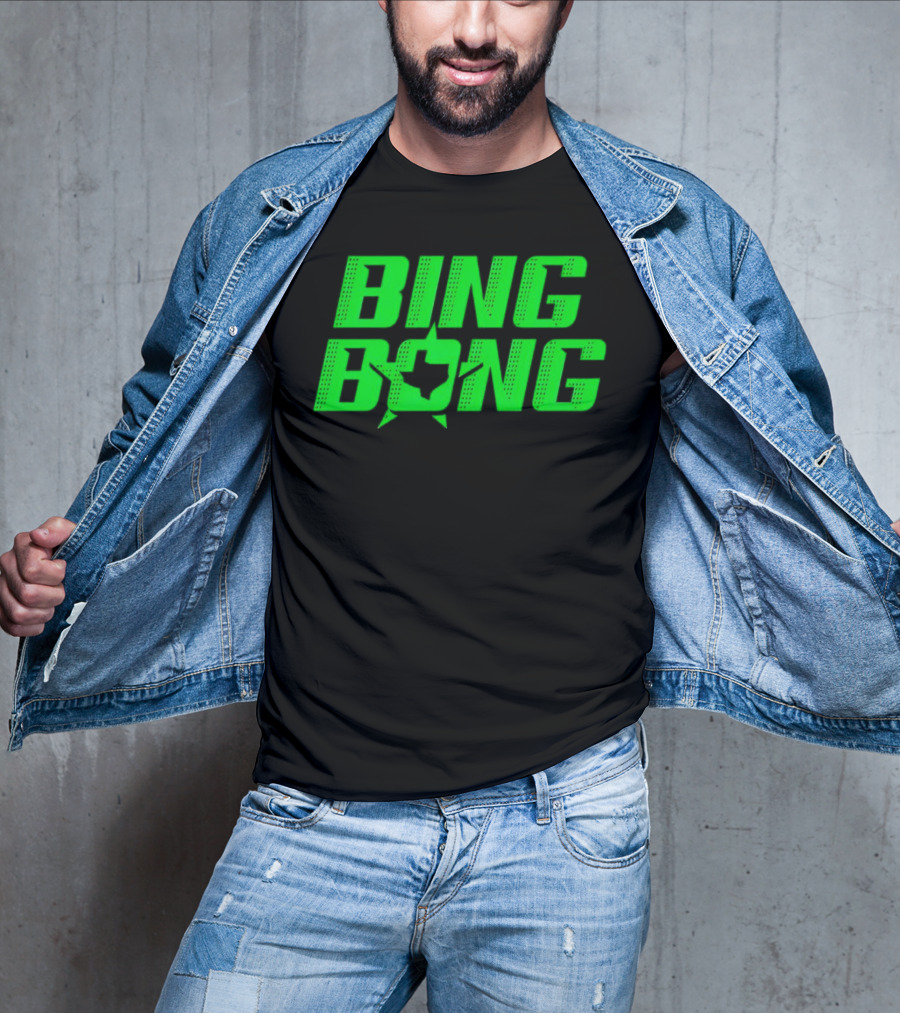 Dallas Stars Bing Bong Sports Text Logo Star Emblem T-Shirt