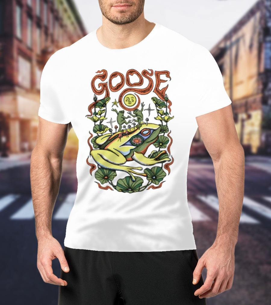 Goose The Band Frog Sun Nature Motif T-Shirt
