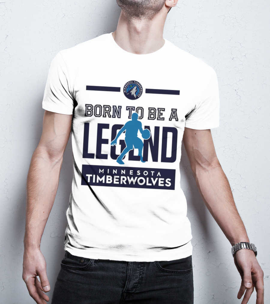 Minnesota Timberwolves Born To Be A Legend With Wolf Logo And Basketball Player T-Shirt