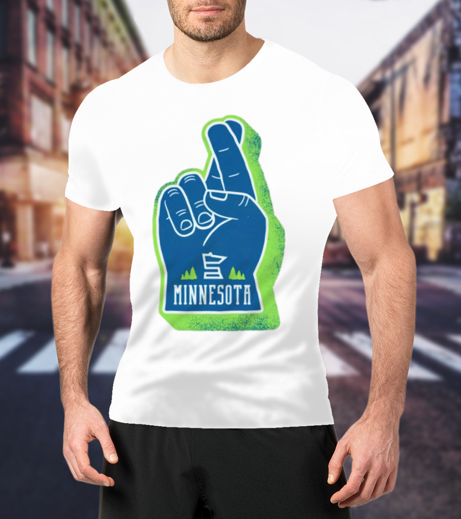 Minnesota Timberwolves Fingers Crossing Foam Hand T-Shirt