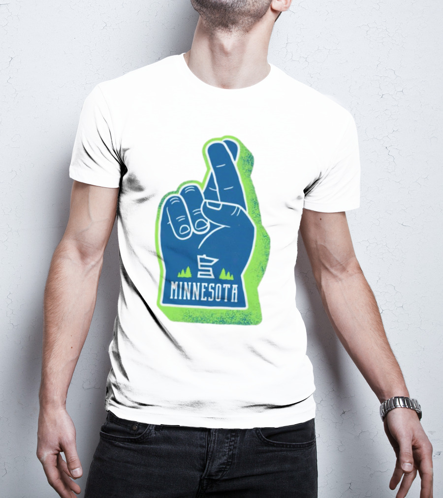 Minnesota Timberwolves Fingers Crossing Foam Hand T-Shirt